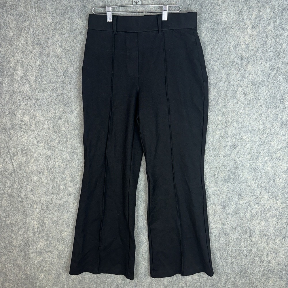 Quince Ultra-Stretch Ponte Flare Leg Pants Womens M 30 Black